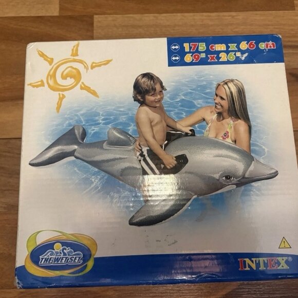 Intex The Wet Set 2000 Large Dolphin Ride-on Inflatable Pool Float 69x26 #58535 - Picture 1 of 2